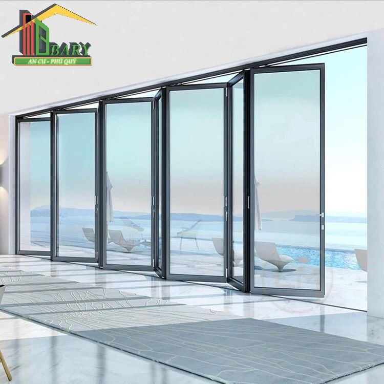 Cửa nhôm slim xếp gấp giúp tận dụng tối đa không gian